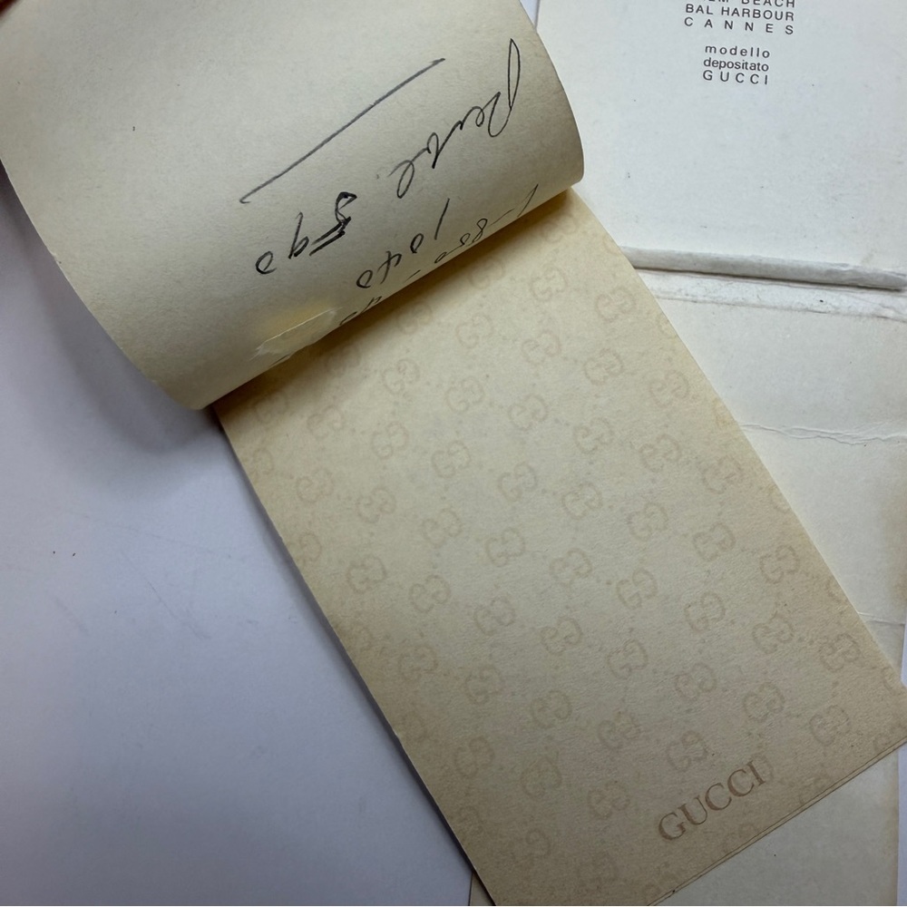 Gucci Small Signature Tan Leather Notepad Case w/ Minimal Paper & No Pen - Picture 13 of 16